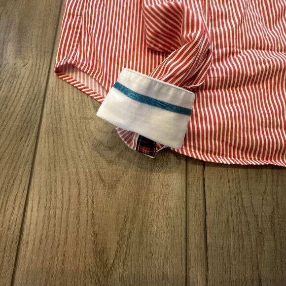 Robert Graham Striped Shirt Mens Small Regular Flip Cuff Button Long Sleeve Red - Picture 9 of 12
